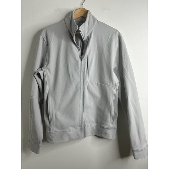 Lululemon Mens Sojourn Performance Grey Track Jacket Sz L Full Zip Athletic Gym - Picture 1 of 11